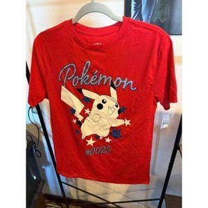 Boys Pokémon Pikachu Graphic T-Shirt Red Short Sleeve XL